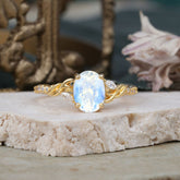 Fashion-Forward Luxury 4-Prong Moonstone Engagement Ring